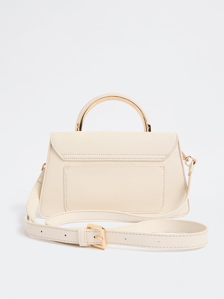 Westside Off-White Satchel Bag with Sling