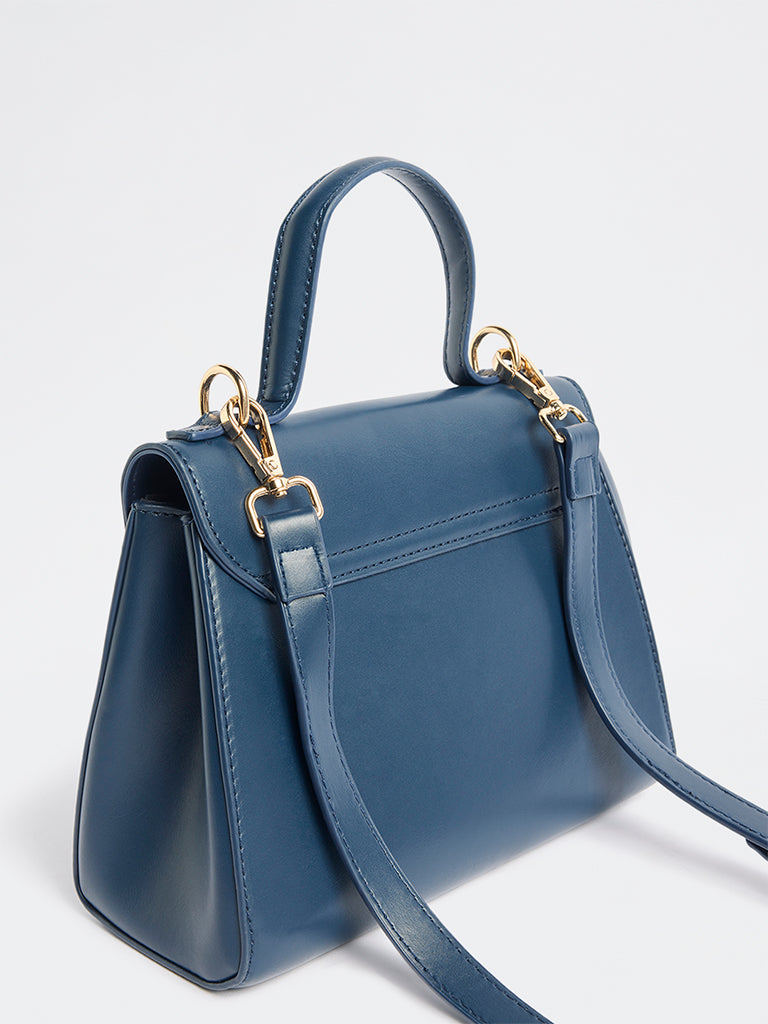 Westside Navy Satchel Bag with Sling