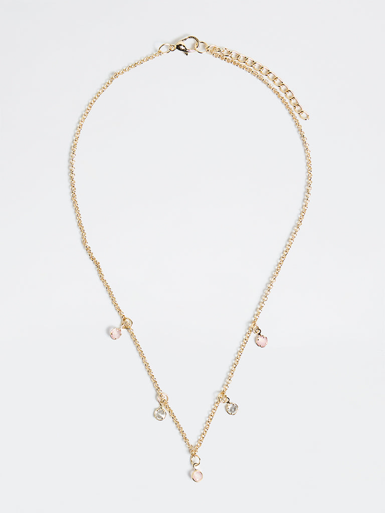 Westside Accessories Gold Dainty Stone Necklace