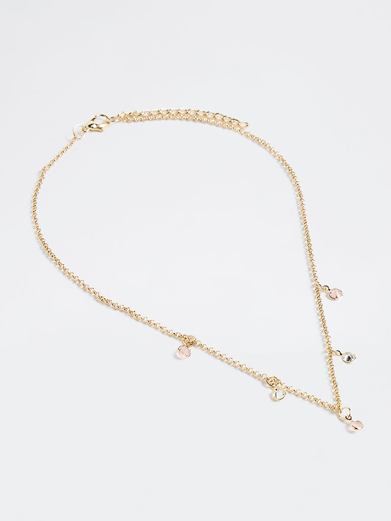 Westside Accessories Gold Dainty Stone Necklace