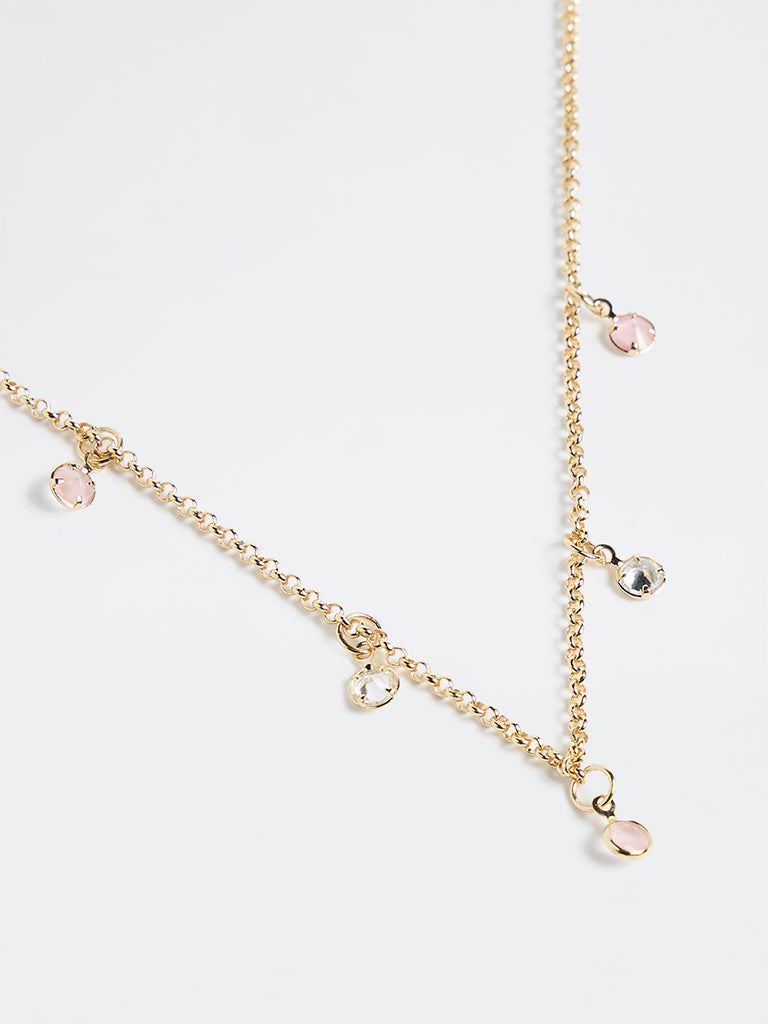 Westside Accessories Gold Dainty Stone Necklace