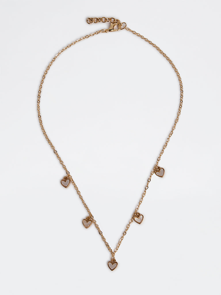 Westside Accessories Gold Heart Charm Gold Necklace