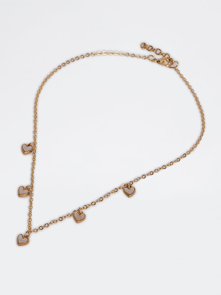 Westside Accessories Gold Heart Charm Gold Necklace