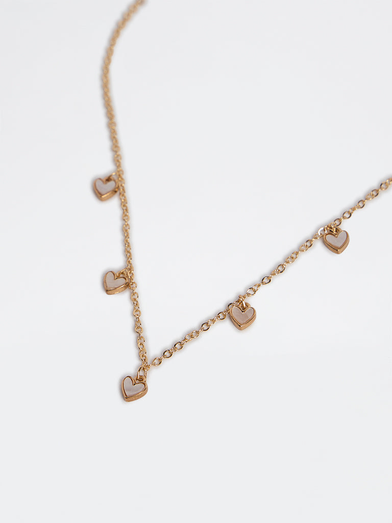 Westside Accessories Gold Heart Charm Gold Necklace