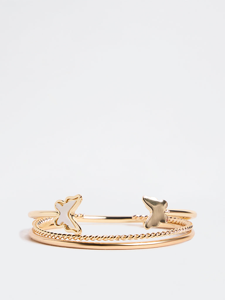 Westside Accessories Gold Butterfly Bracelets - Pack of 3