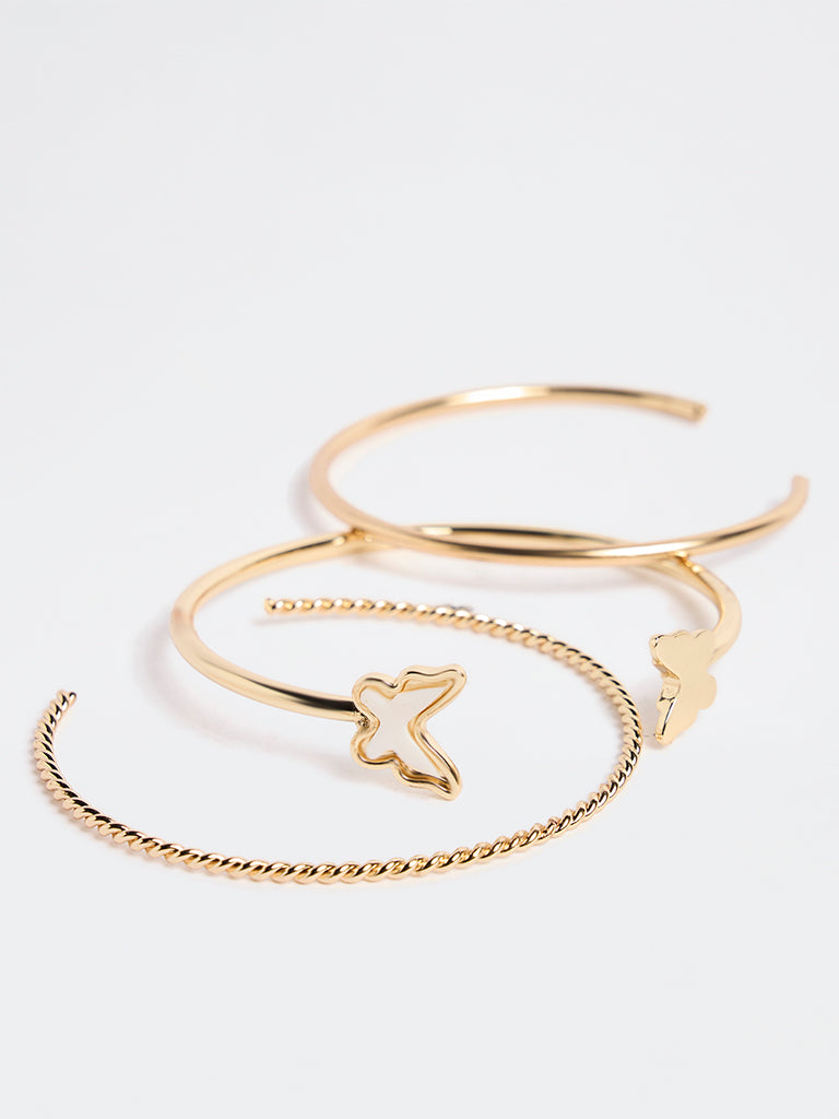 Westside Accessories Gold Butterfly Bracelets - Pack of 3