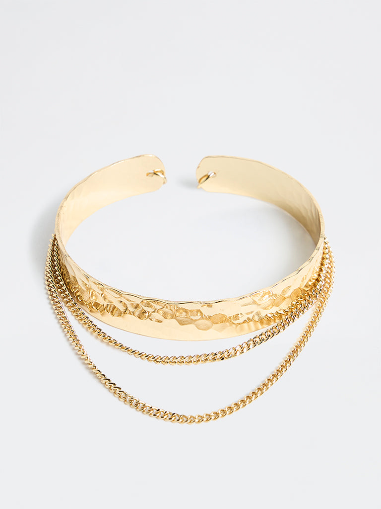 Westside Accessories Gold Hammered Statement Necklace