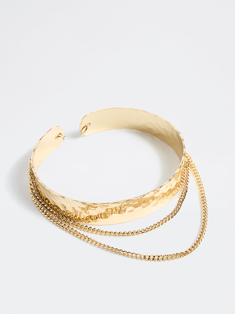 Westside Accessories Gold Hammered Statement Necklace