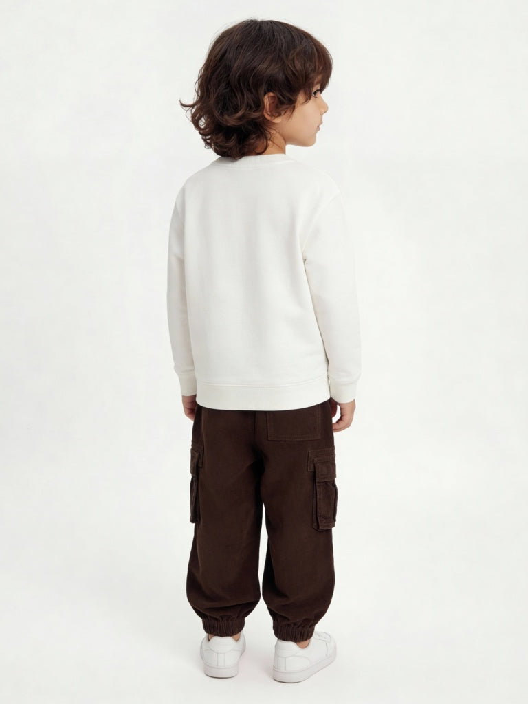 HOP Kids Boys Off-White Printed Cotton-Blend Sweatshirt