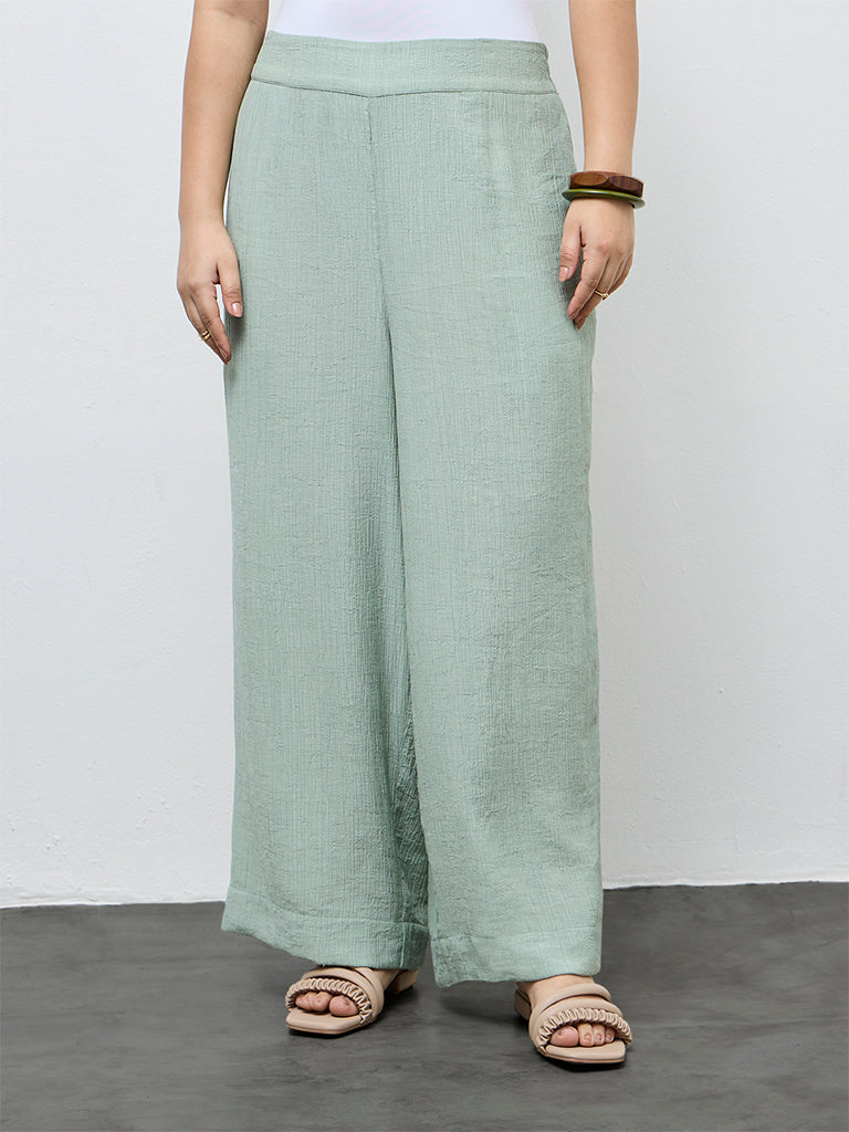 Diza Mint Textured Pants