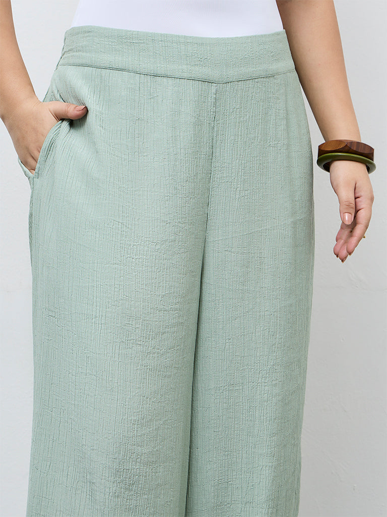 Diza Mint Textured Pants