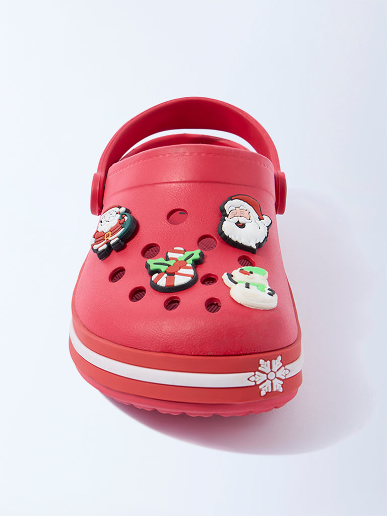 Yellow Red Winter-Themed Clogs