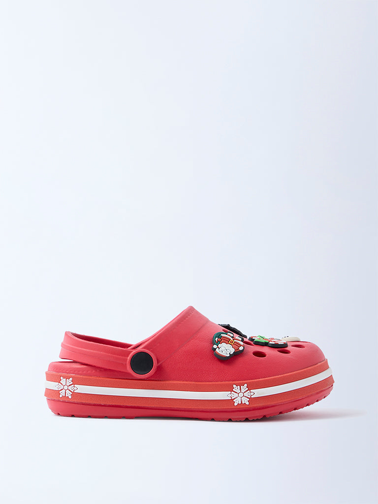 Yellow Red Christmas-Themed Clogs
