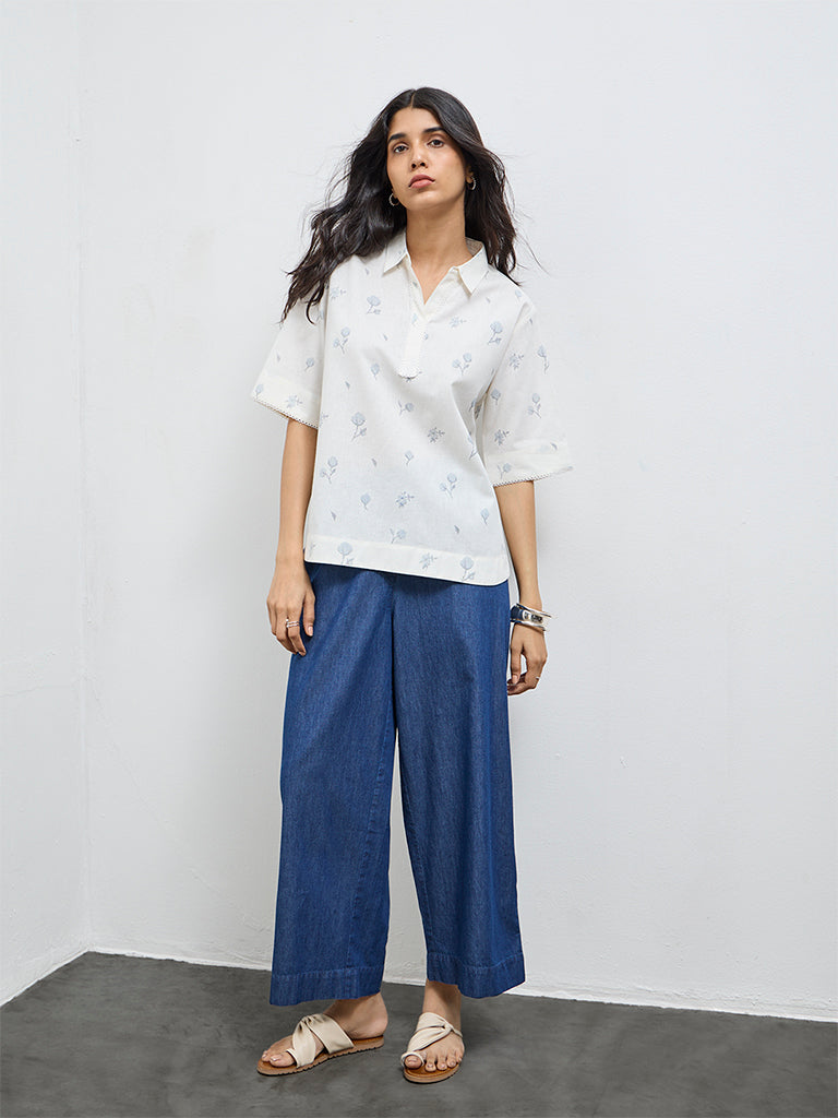 Utsa Dark Blue Denim Pants