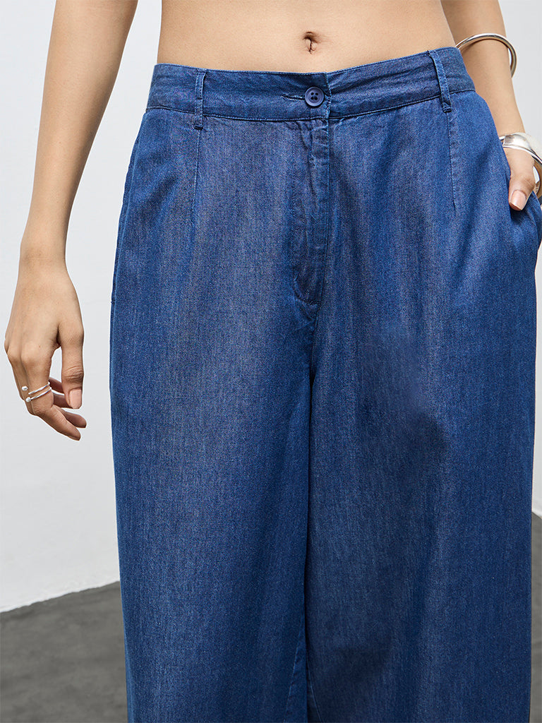 Utsa Dark Blue Denim Pants
