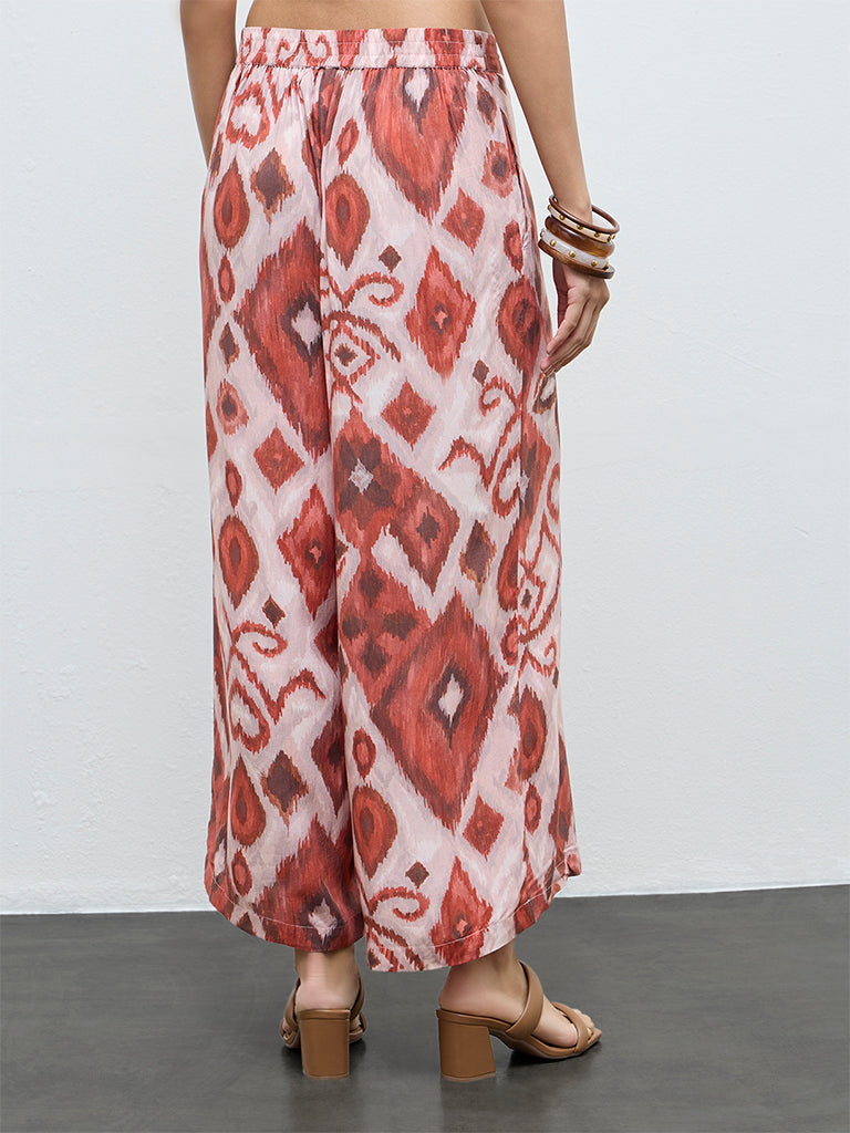 Utsa Light Pink Printed Palazzos