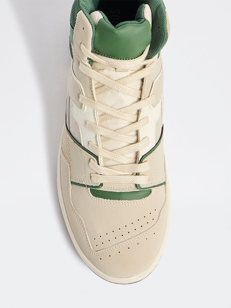 SOLEPLAY Beige Perforated High-Top Sneakers