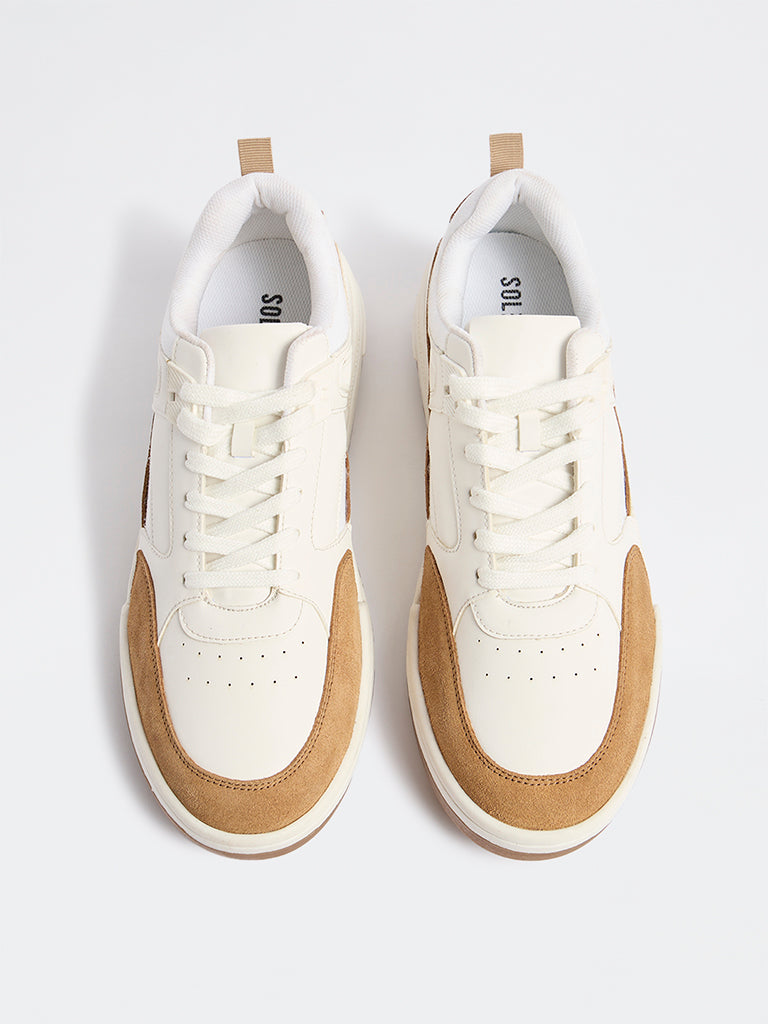 SOLEPLAY White Perforated Suede Sneakers
