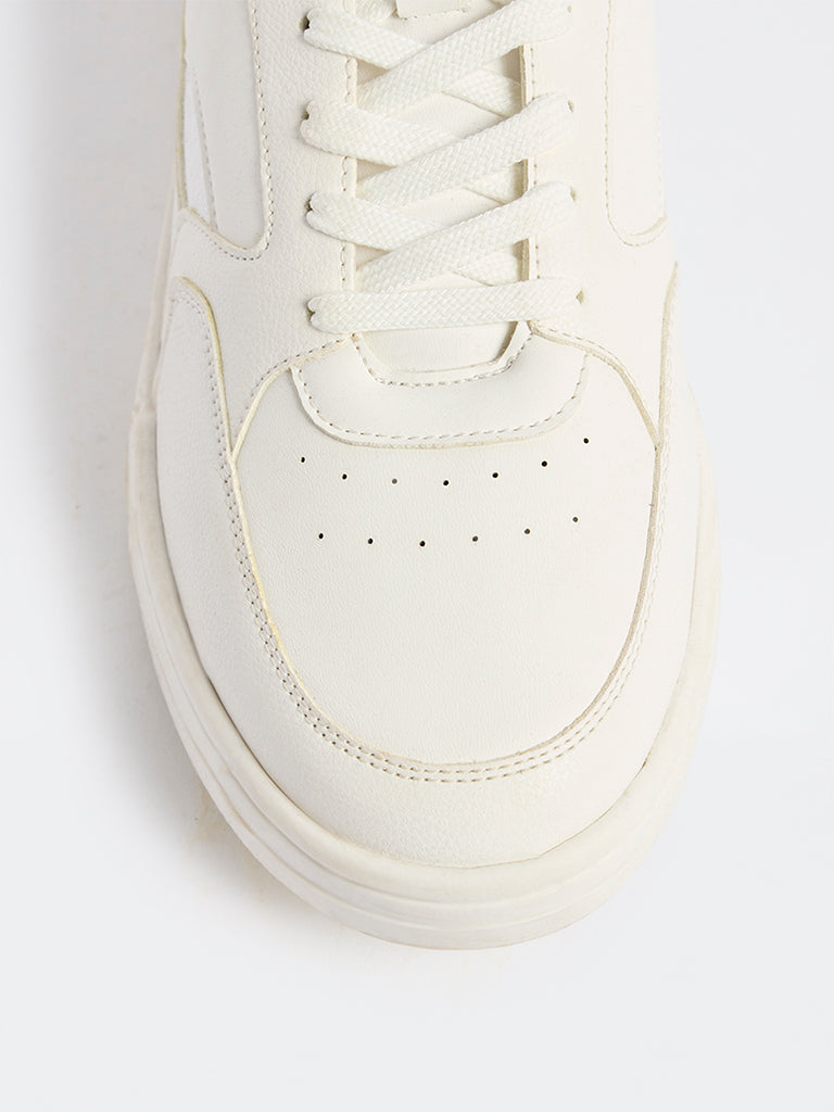 SOLEPLAY White Perforated Lace-Up Sneakers