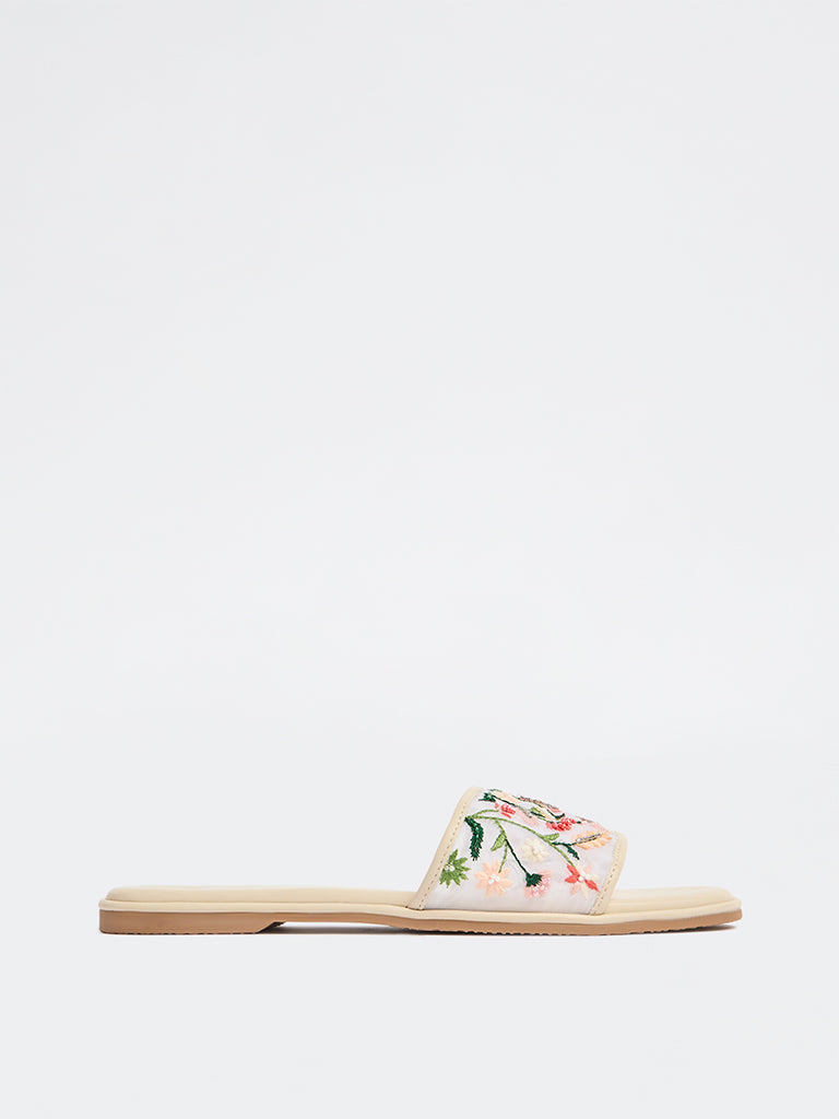 LUNA BLU Ivory Floral Detailed Slides