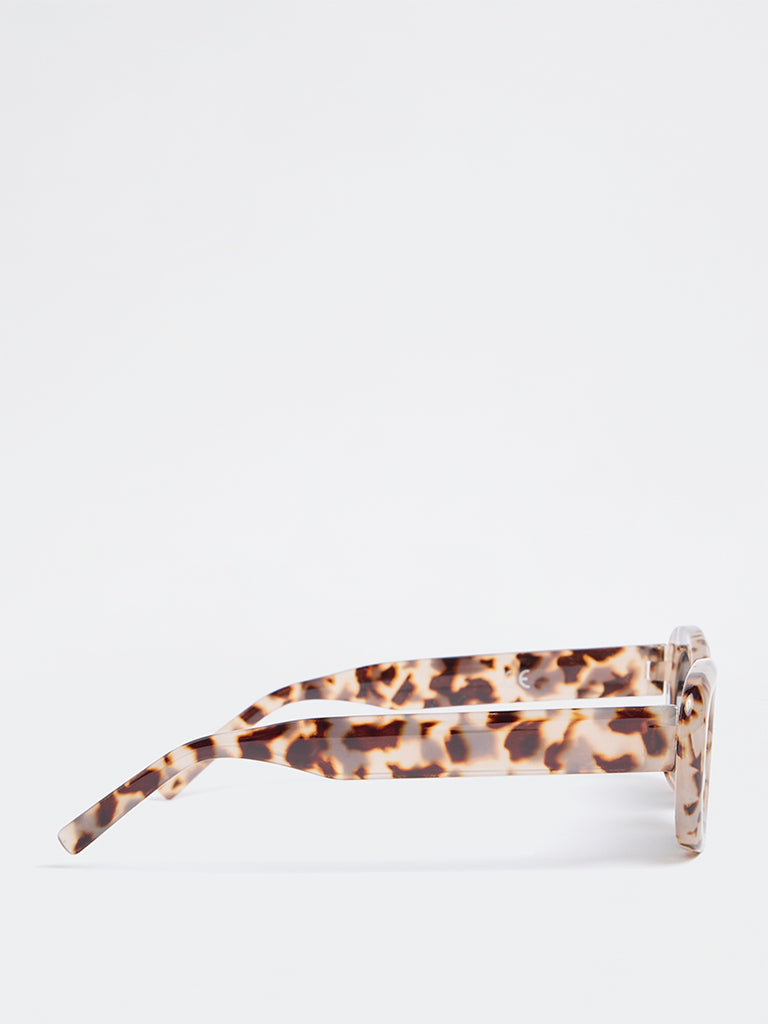 Westside Accessories Brown Animal Printed Oval Sunglasses - Comes with a Pouch and Cleaning Cloth