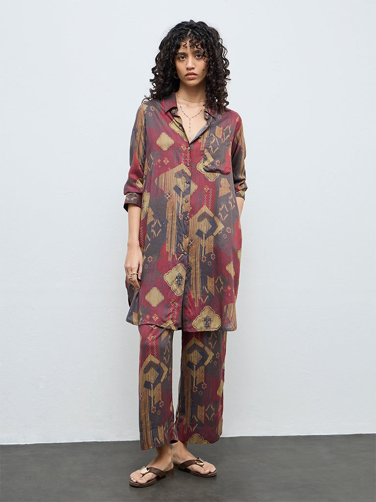 Utsa Multi-Coloured Printed A-Line Kurta