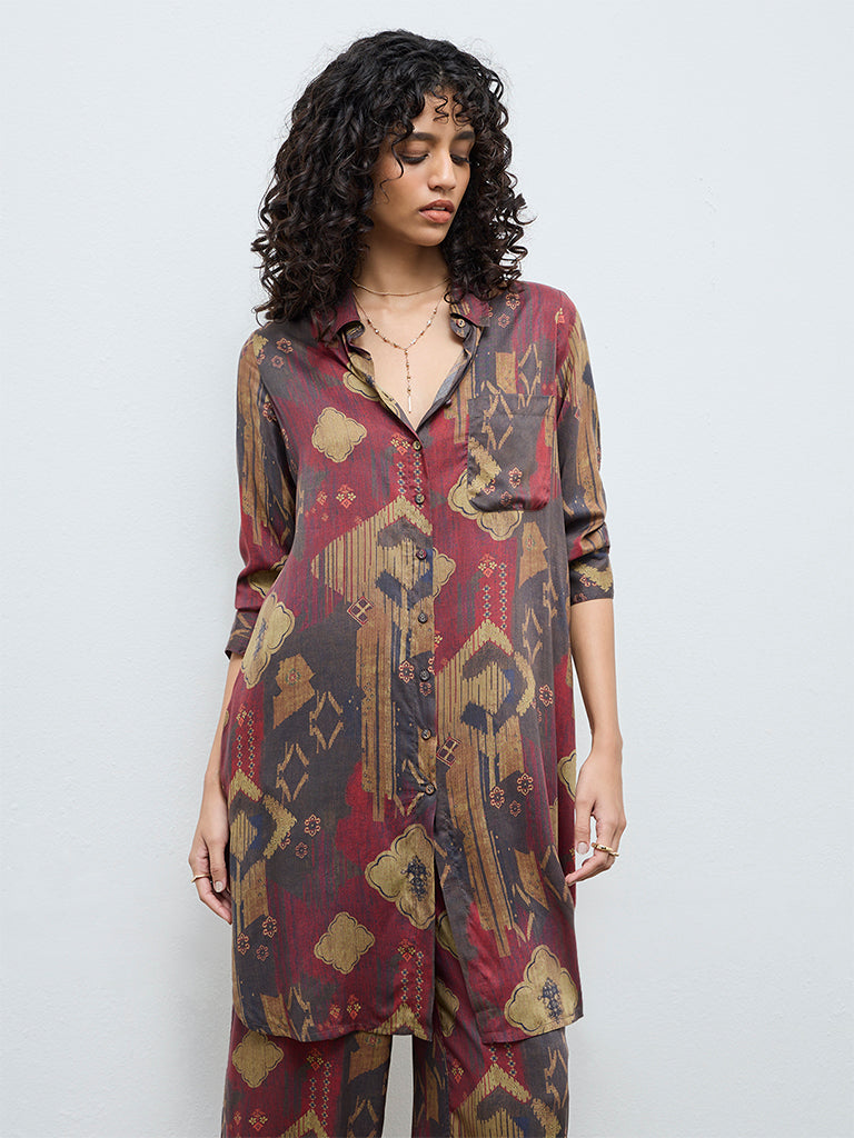 Utsa Multi-Coloured Printed A-Line Kurta