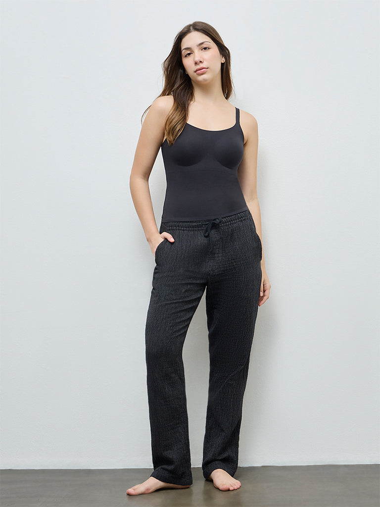 Wunderlove Black Invisible Cotton-Blend Camisole