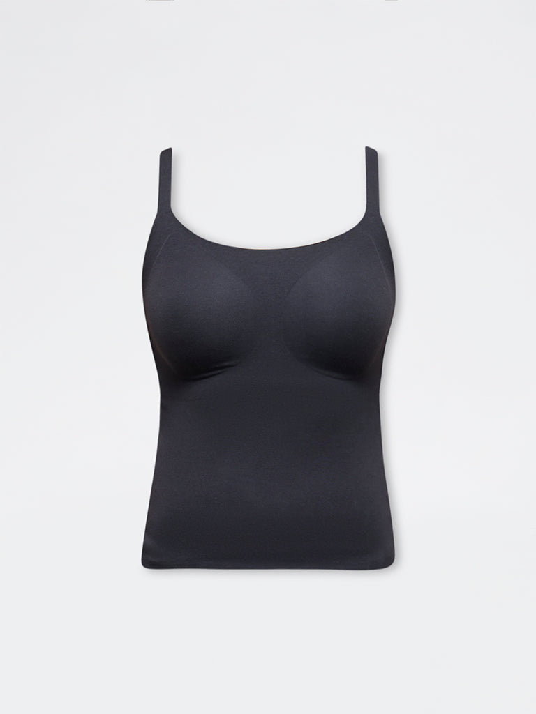 Wunderlove Black Invisible Cotton-Blend Camisole