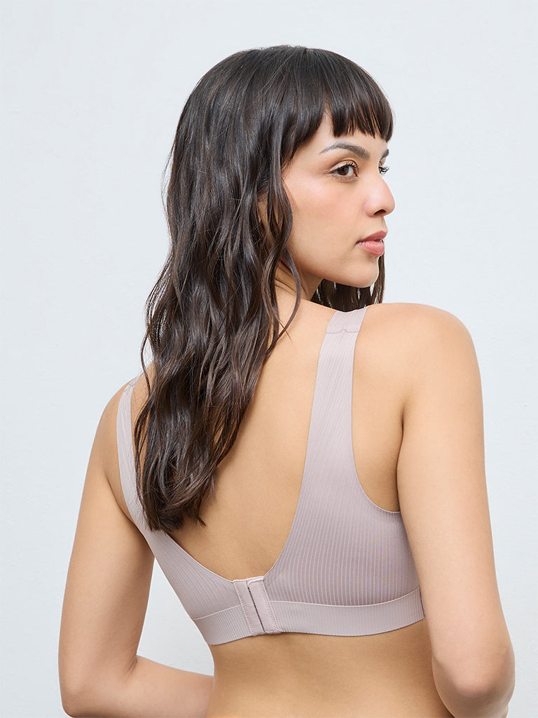 Wunderlove Beige Self-Striped Padded Bra