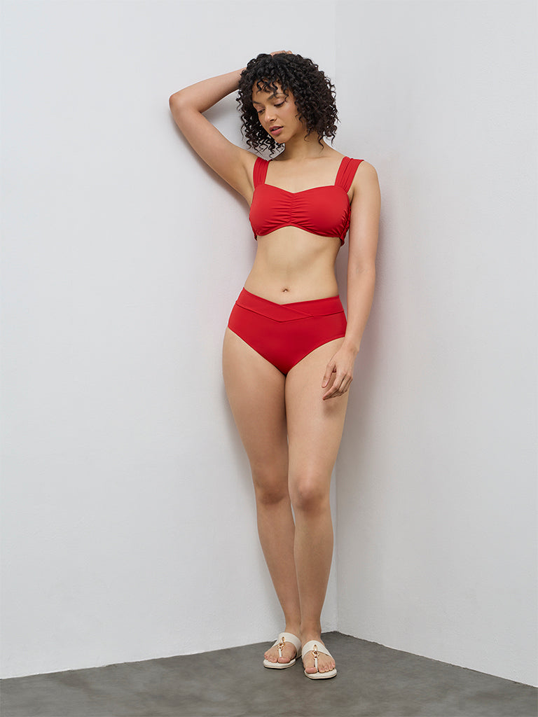 Wunderlove Red Criss-Cross Waist Briefs