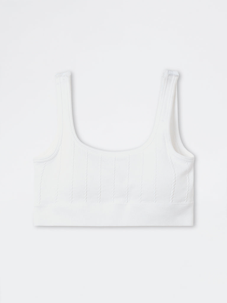 Superstar White Knit-Textured Seam-Free Padded Bra