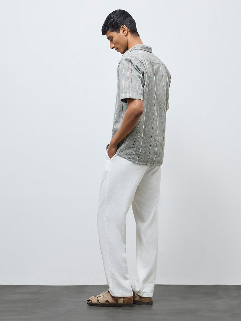 ETA White Relaxed-Fit Mid-Rise Cotton-Blend Chinos