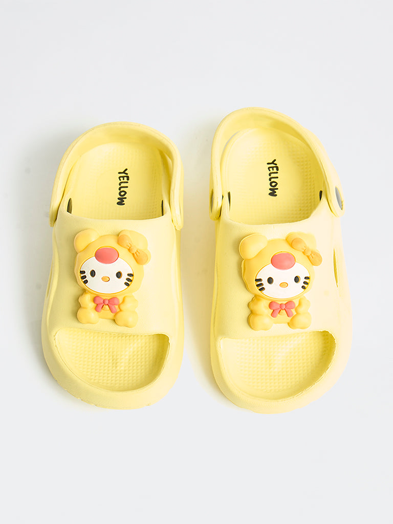Yellow Hello Kitty Applique Clogs