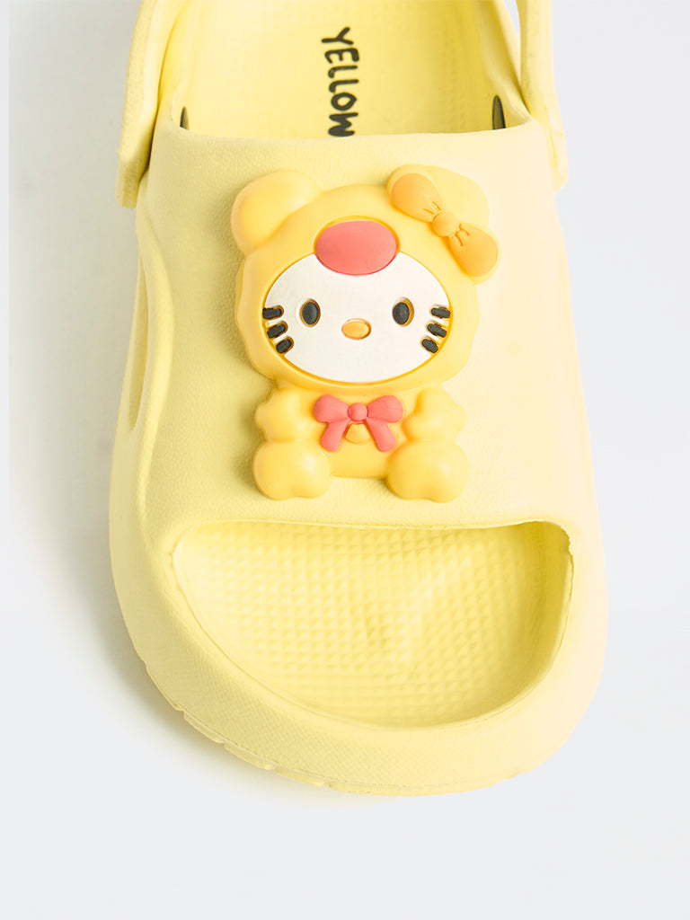 Yellow Hello Kitty Applique Clogs