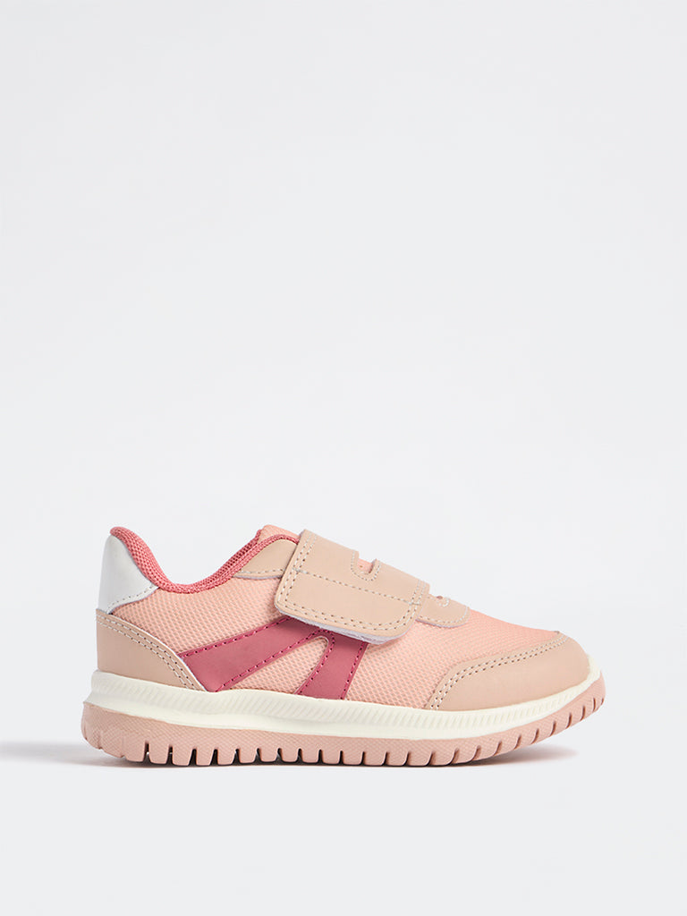 Yellow Pink Mesh Detailed Velcro Sneakers