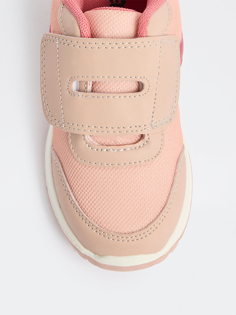 Yellow Pink Mesh Detailed Velcro Sneakers