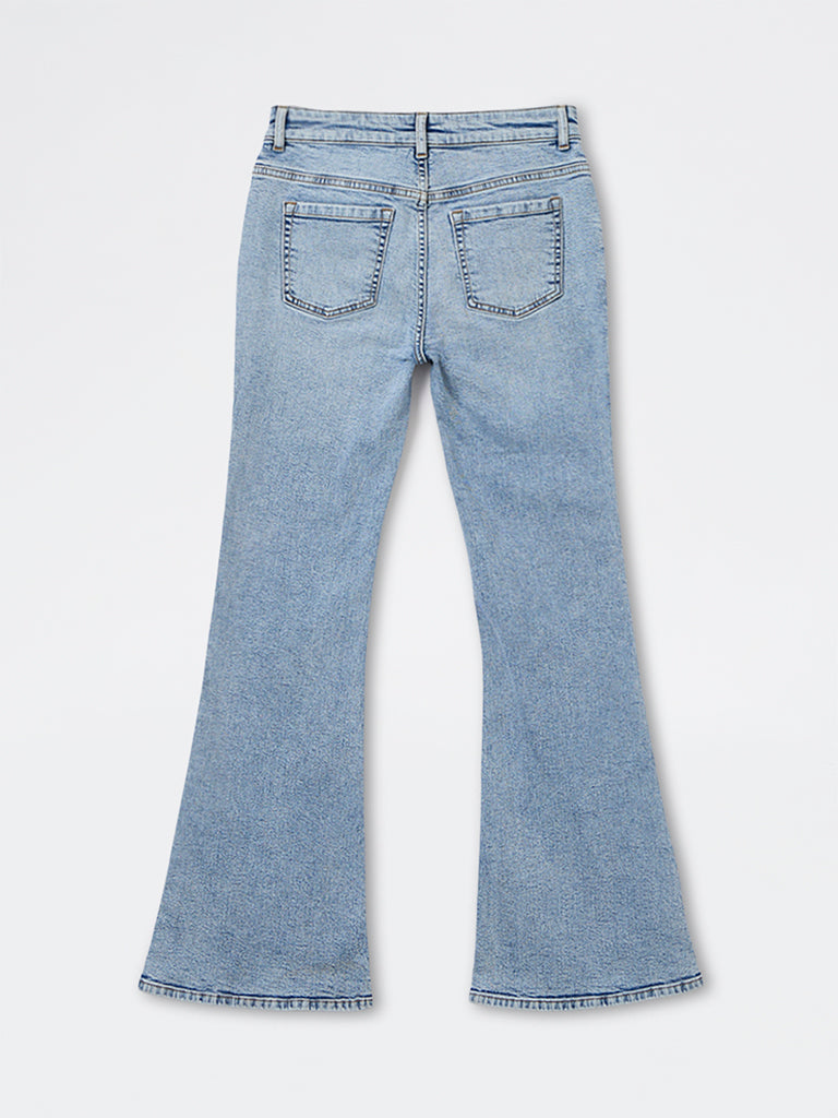 Nuon Light Blue Faded High-Rise Jeans