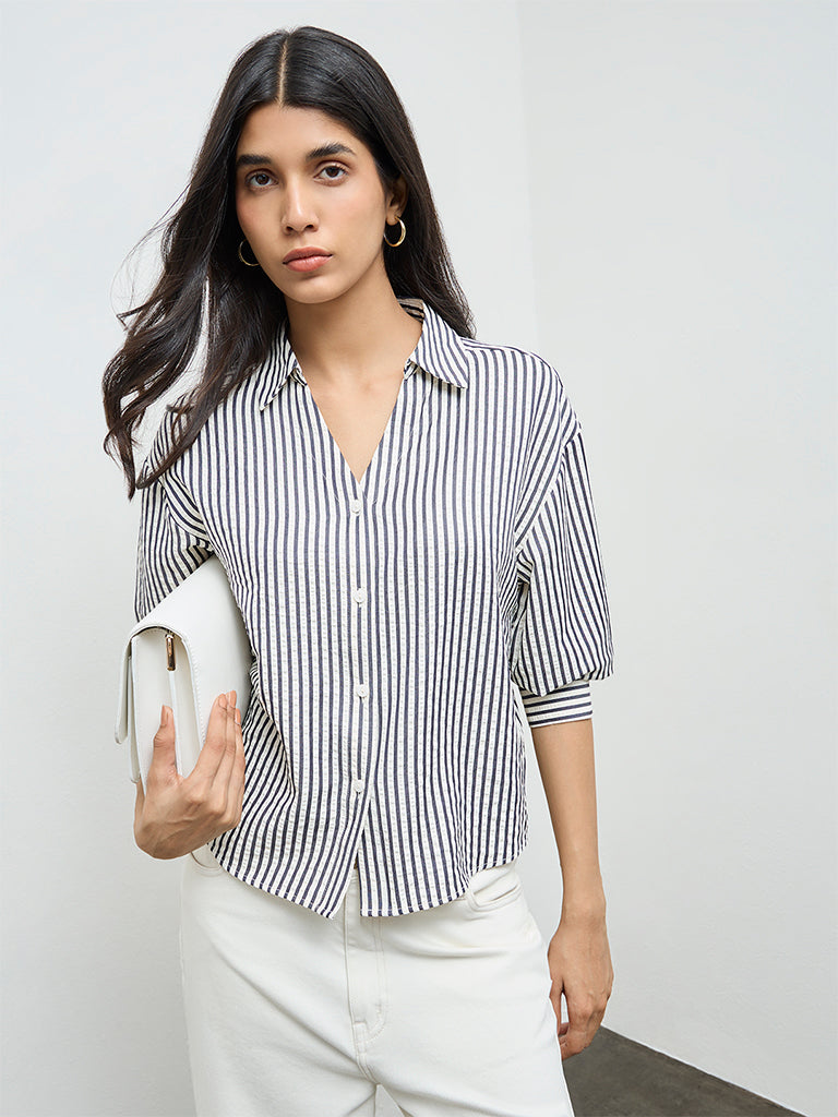 LOV Black Striped Shirt