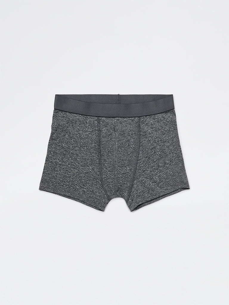 WES Lounge Wine Solid Cotton-Blend Trunks - Pack of 3