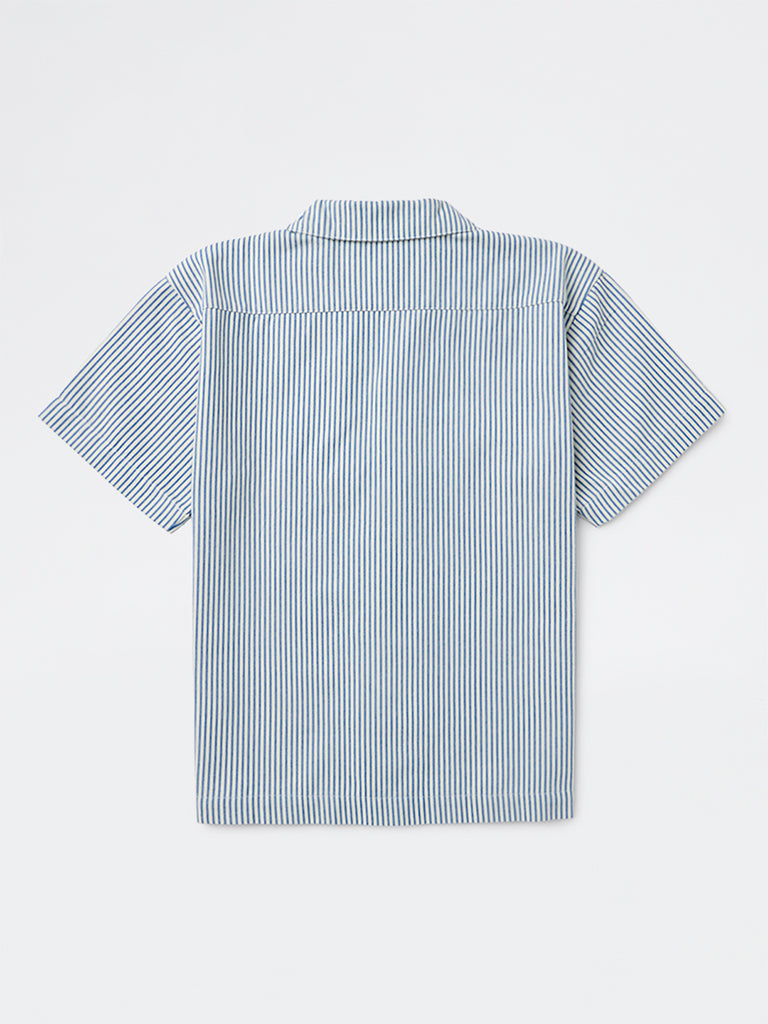 Boys Blue Striped Shirt