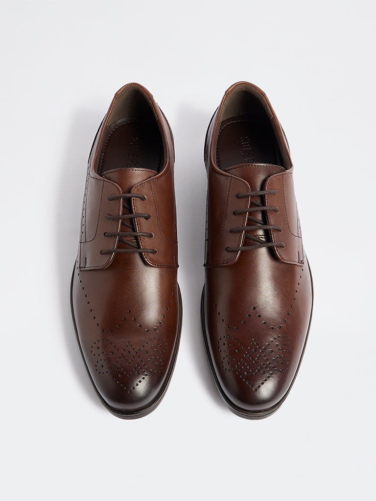 SOLEPLAY Dark Brown Perforated Dennis Shoes