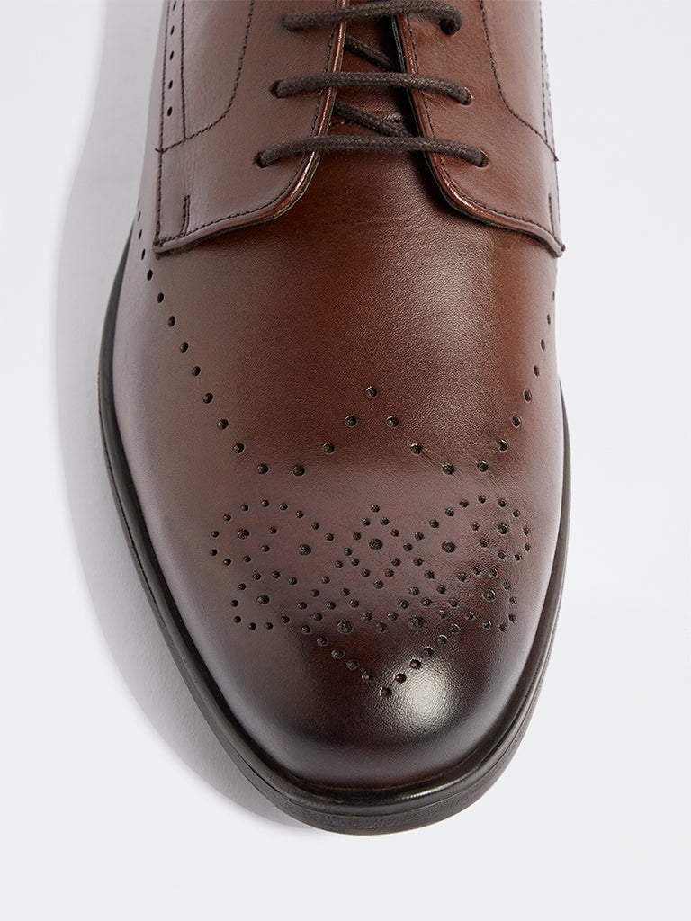 SOLEPLAY Dark Brown Perforated Dennis Shoes