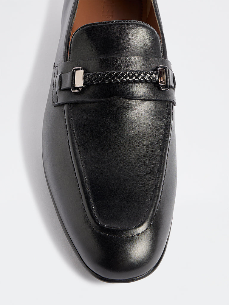 SOLEPLAY Black Braided Penny Loafers