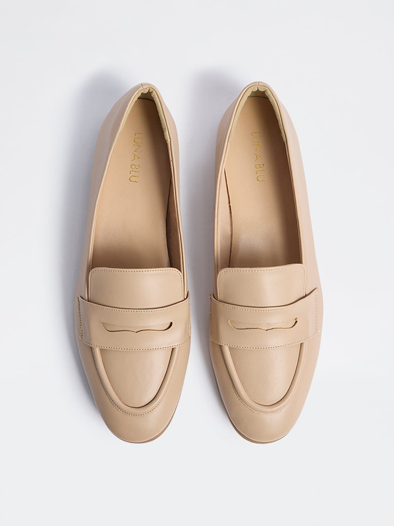 LUNA BLU Cream Saddle Loafers