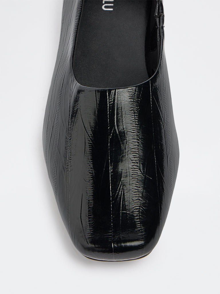 LUNA BLU Black Textured Shoes