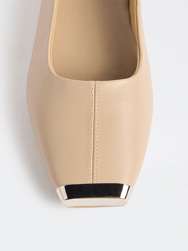 LUNA BLU Taupe Top Square Toe Loafers