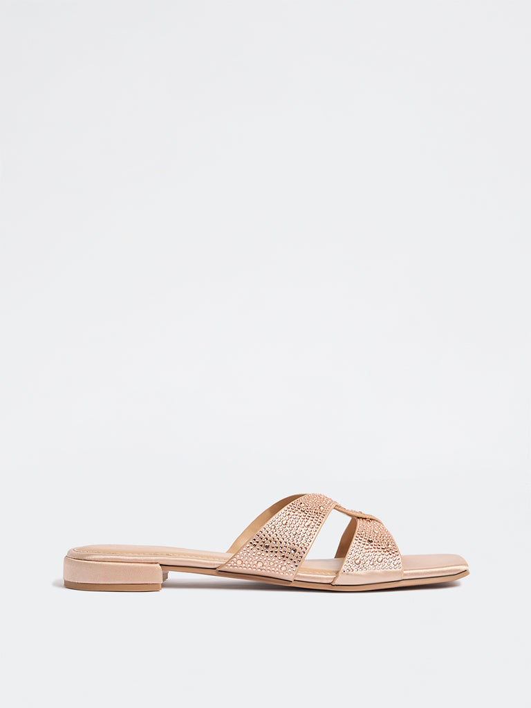 LUNA BLU Blush Pink Embellished Sandals