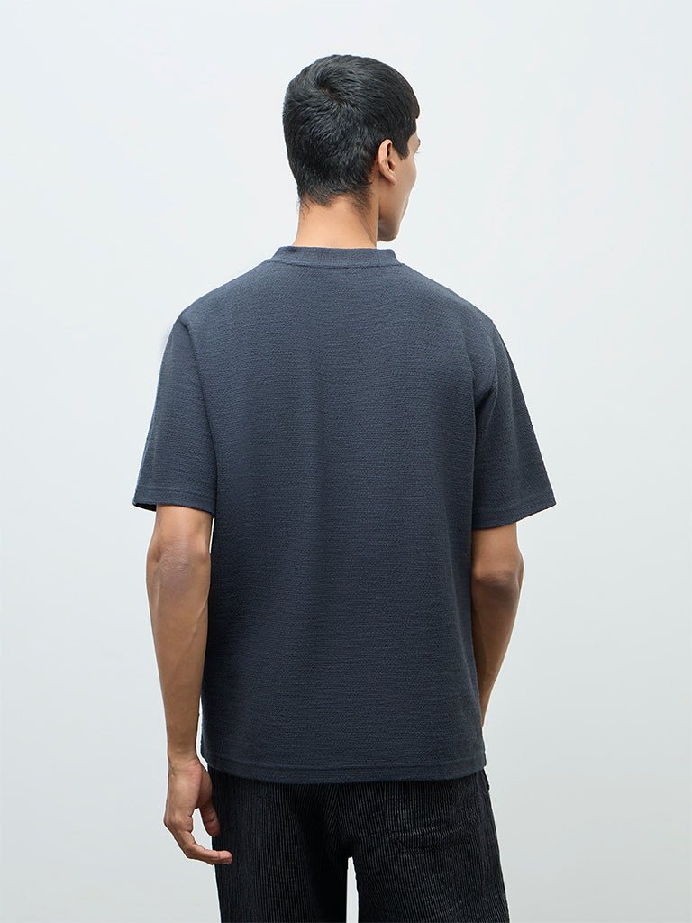 ETA Charcoal Textured Relaxed-Fit Cotton-Blend T-Shirt
