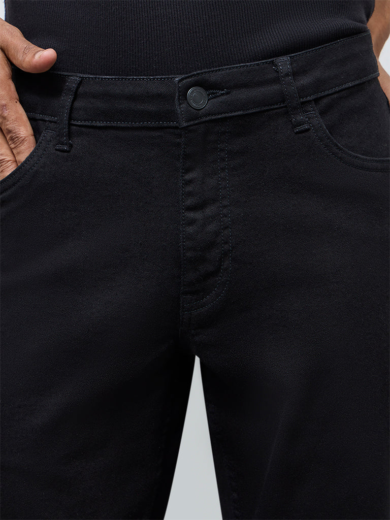 Nuon Black Hendrix Slim-Fit Mid-Rise Denim Jeans